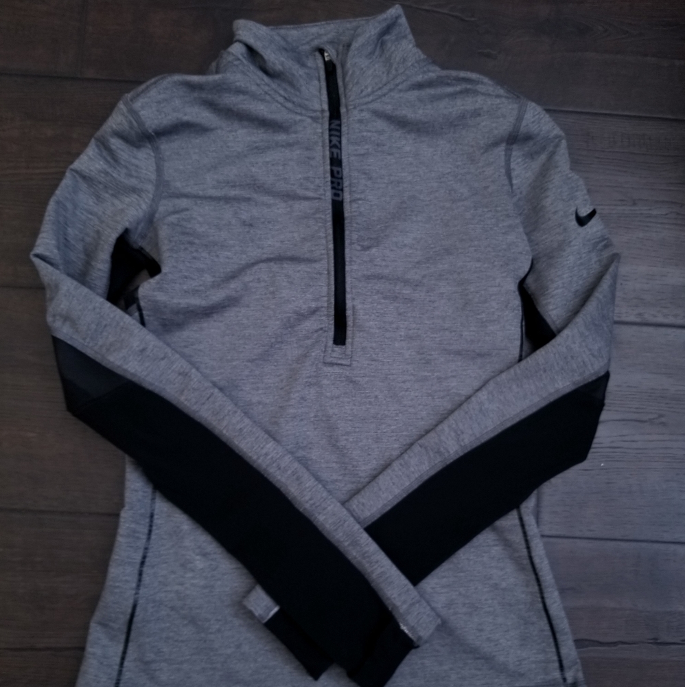 Grey Nike Pro Quarter Zip
